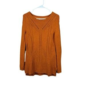 Sparrow Anthropologie Sz Small Gold Bronze Crewneck Womens‎ Sweater Cotton Blend